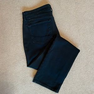 Dark green brushed denim jeans